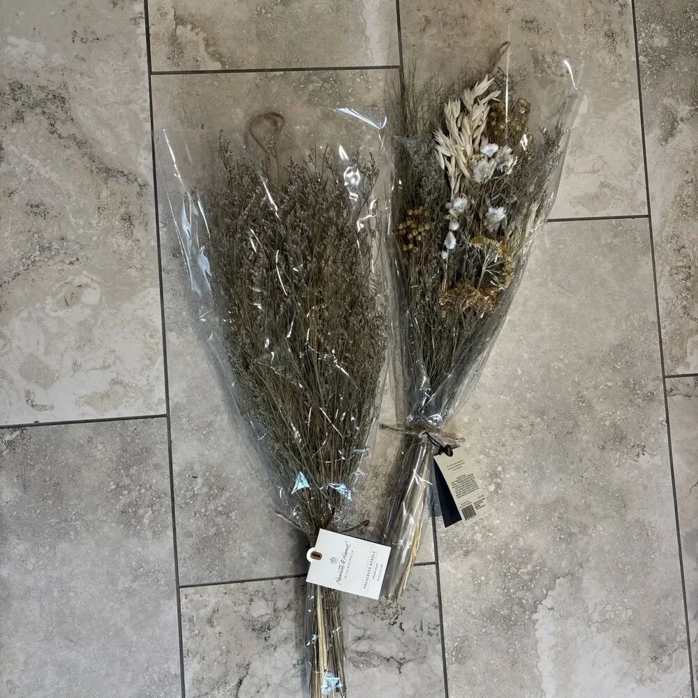 Hearth & Hand with Magnolia Preserved Flower & Grass Bundle 25” Tall (Set of 2)